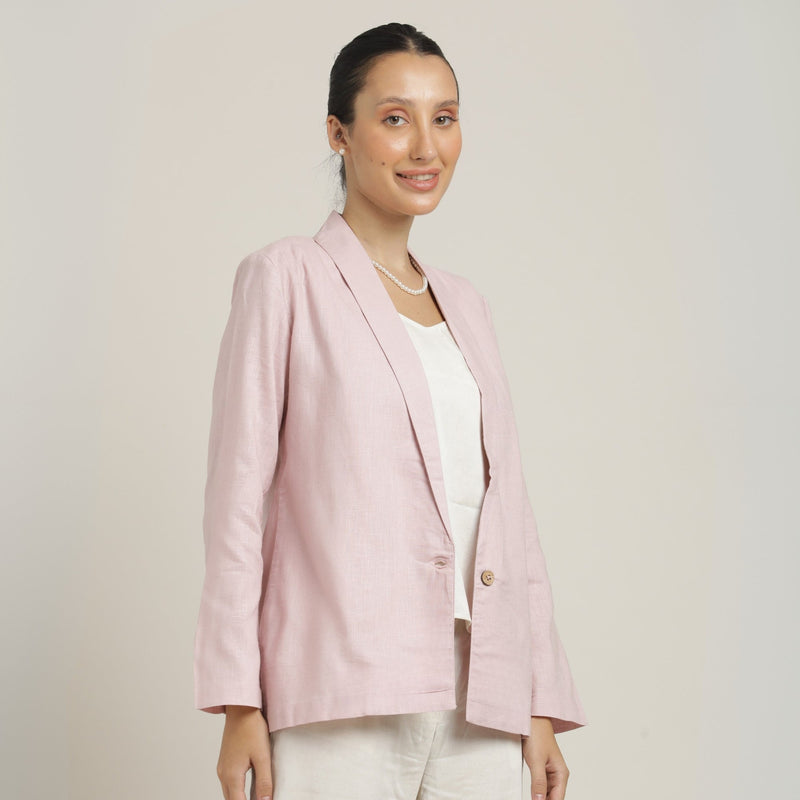 Donna Shawl Collar Blazer - Pastel Pink
