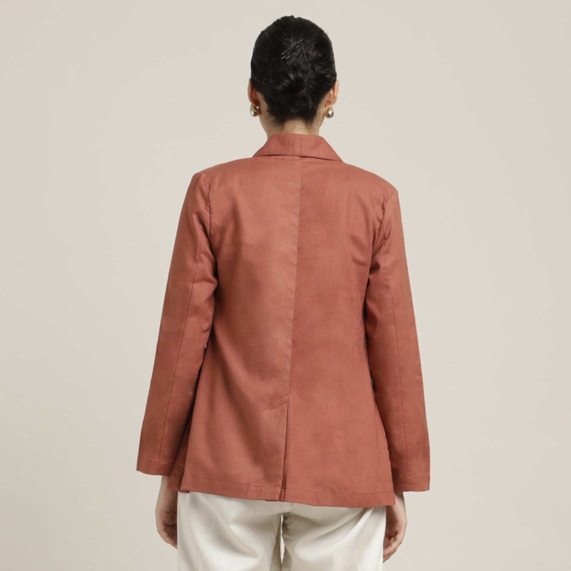 Donna Shawl Collar Blazer - Autumn Rust