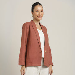 Donna Shawl Collar Blazer - Autumn Rust