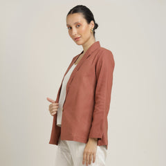 Donna Shawl Collar Blazer - Autumn Rust