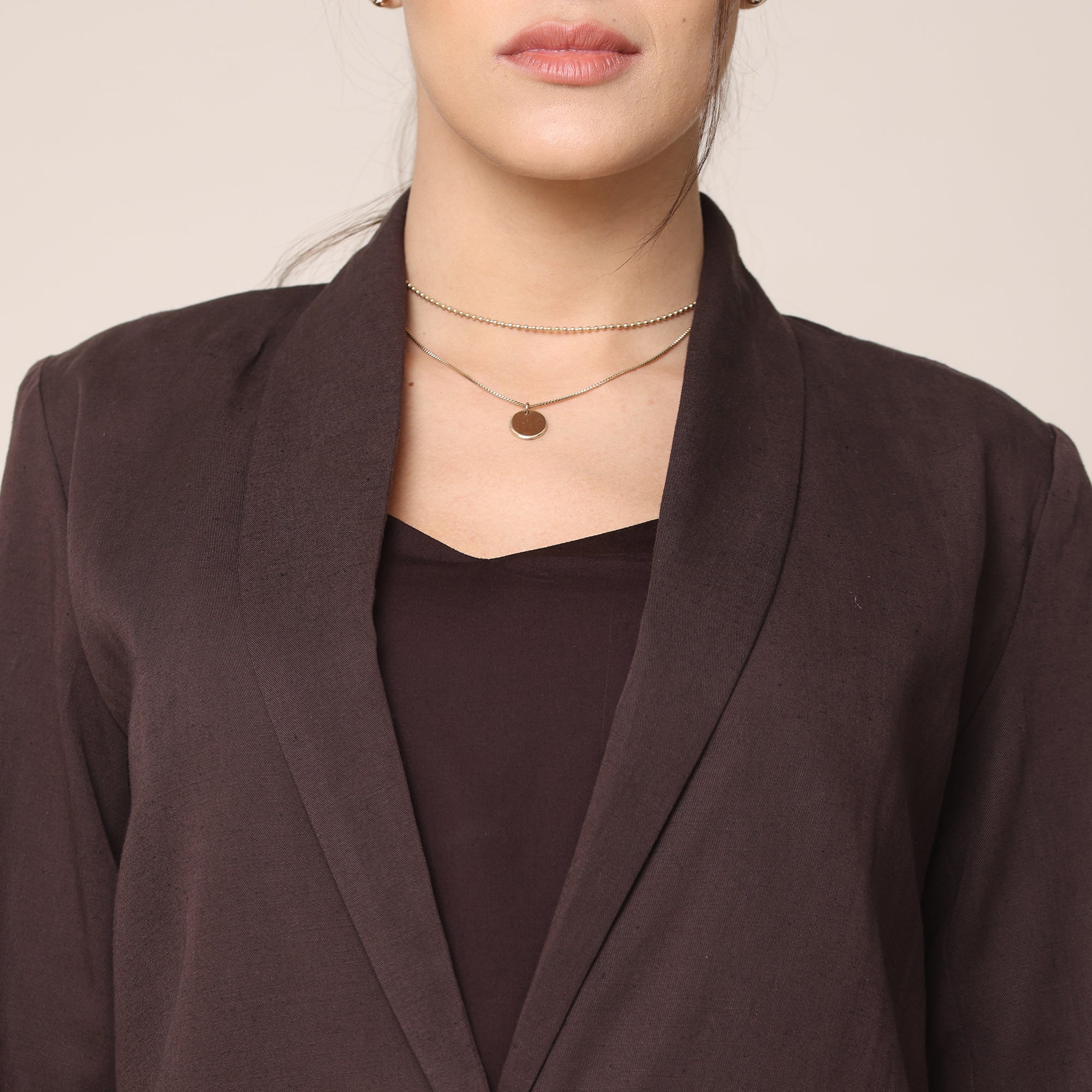 Donna 3 - Piece Blazer Suit - Coffee Brown