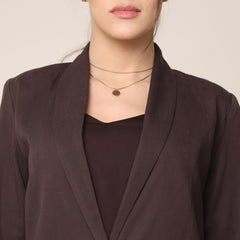 Donna 3 - Piece Blazer Suit - Coffee Brown