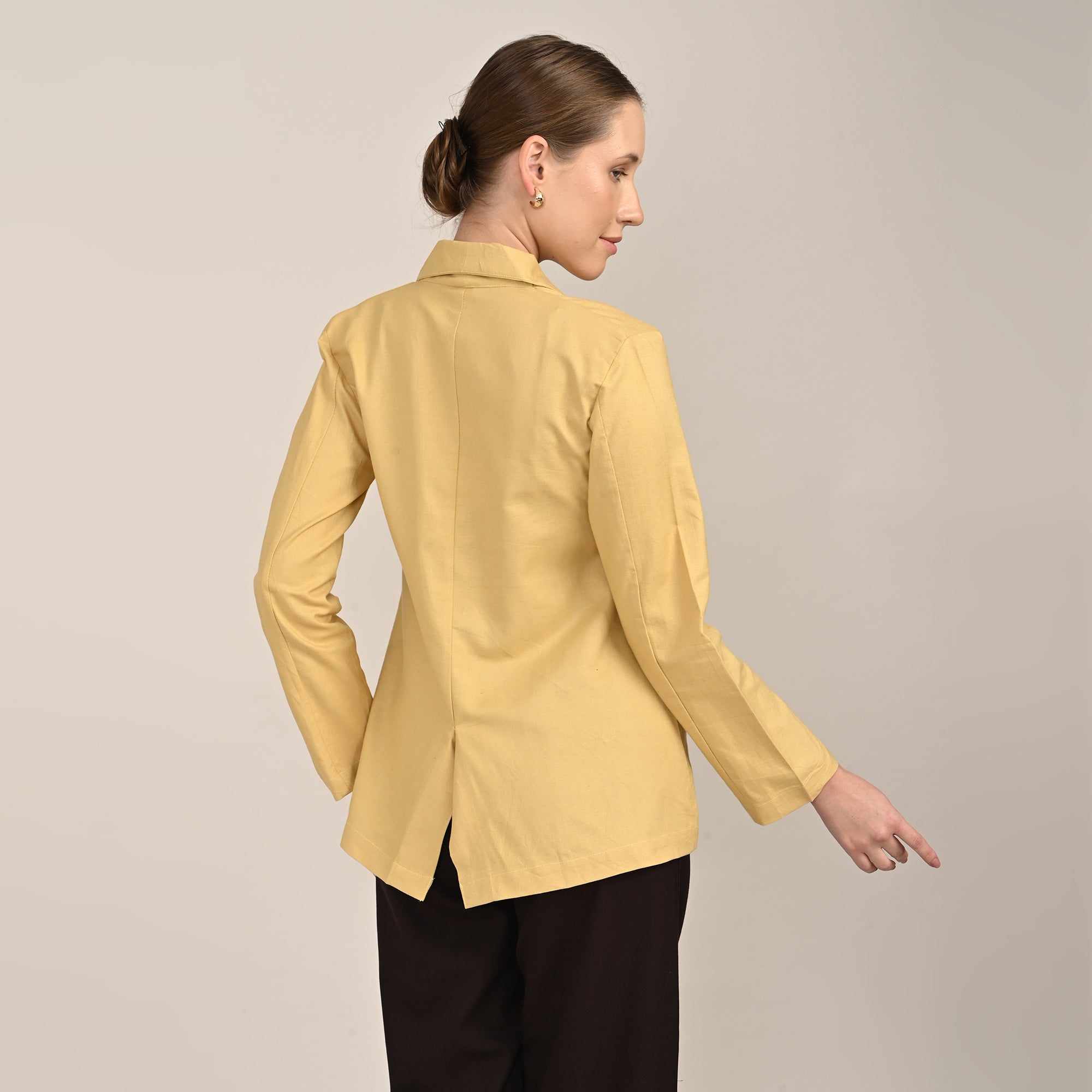 Donna Set of 3 - Long Shirt, Inner & Pants - Yellow & Coffee