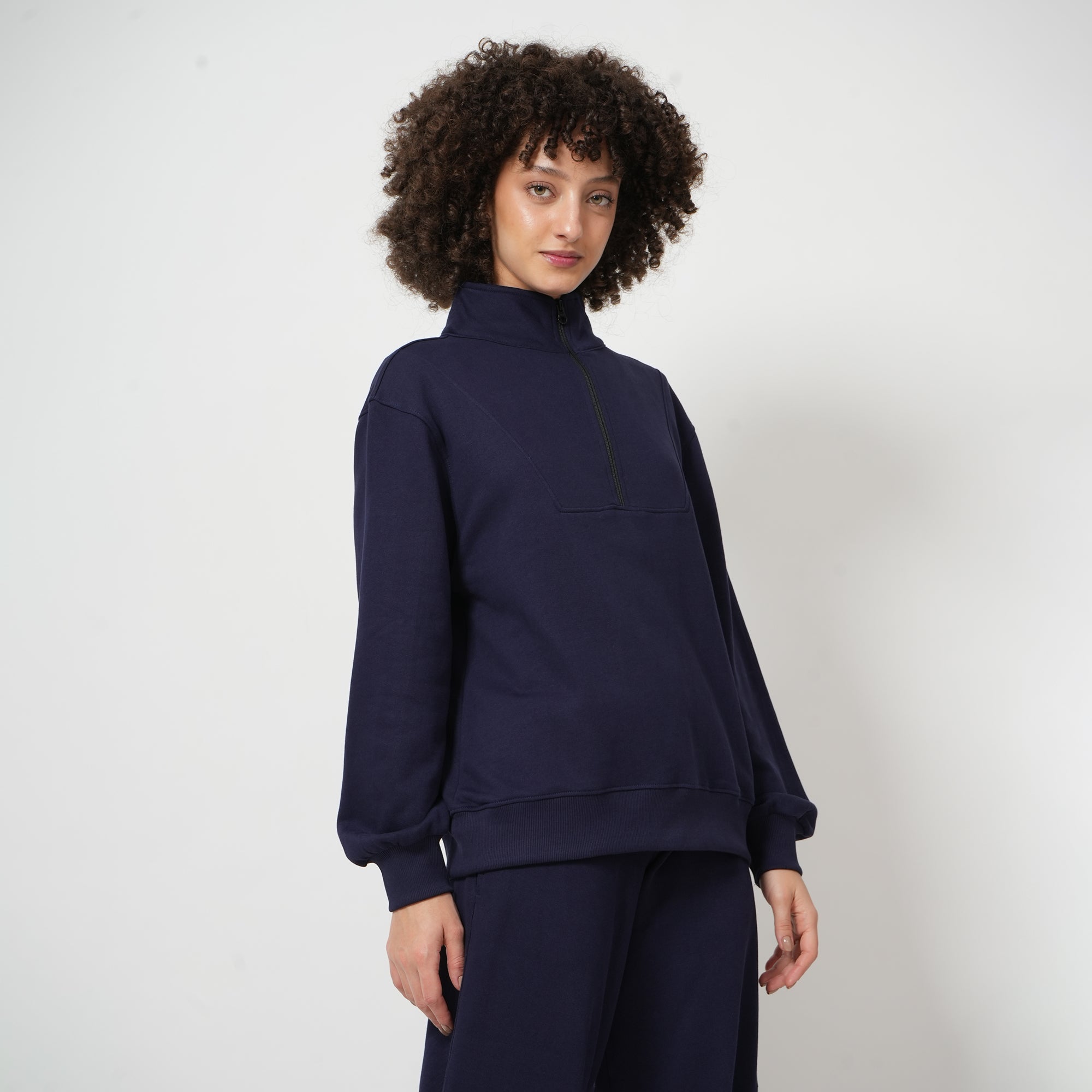 Half Zip Up Jumper - Navy Blue