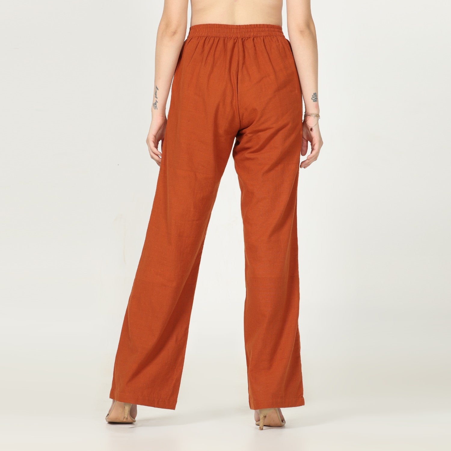 Sofia Set Of 2 - Pleated Tunic & Long-Leg Pants - Navy Blue & Autumn Rust