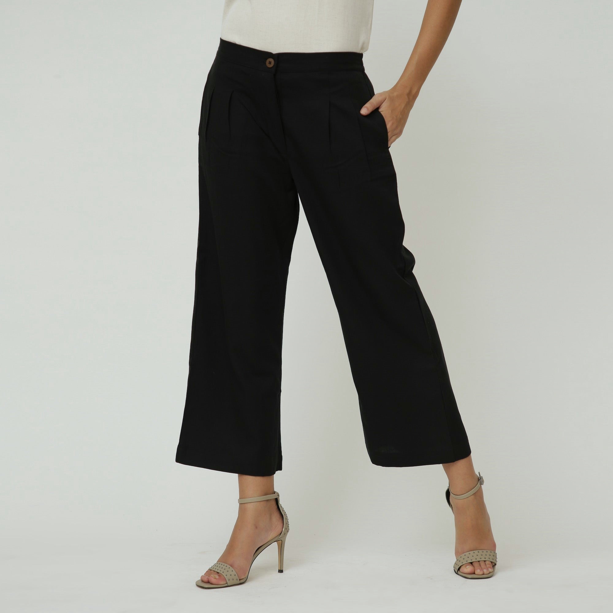 Elora Set Of 2 - Square Neck Top & Pants - Black