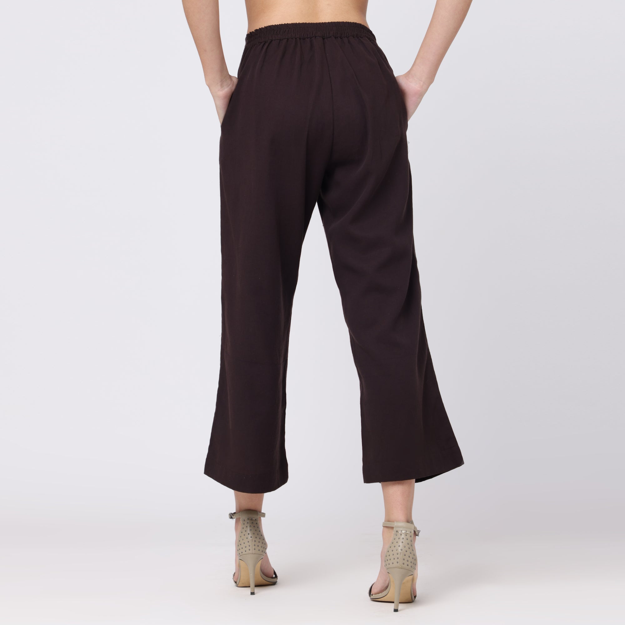 Ruth Set Of 3 - Overlay, Top & Pants - Coffee & Maroon