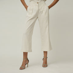 Skipper Collar Tunic Set of 2 - Tunic & Pants - Textured White