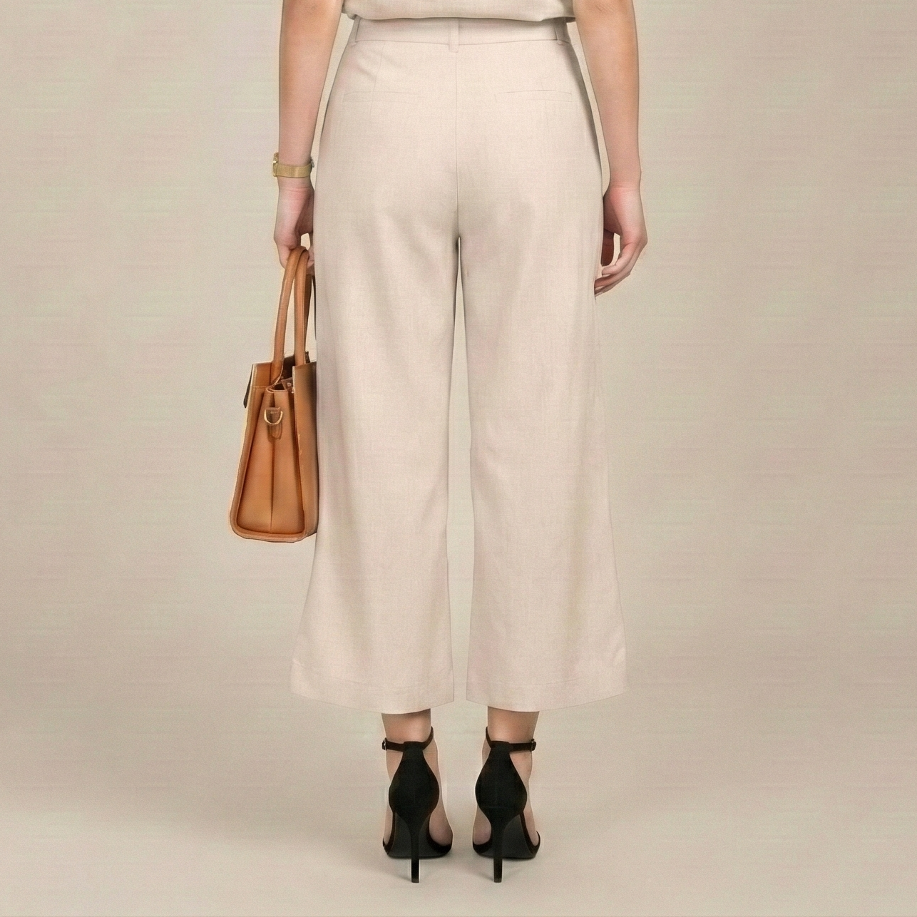 Barrel Leg Pants - Greige