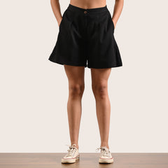 Cuban Co-ord Set Of 2 - Shirt & Shorts - Black