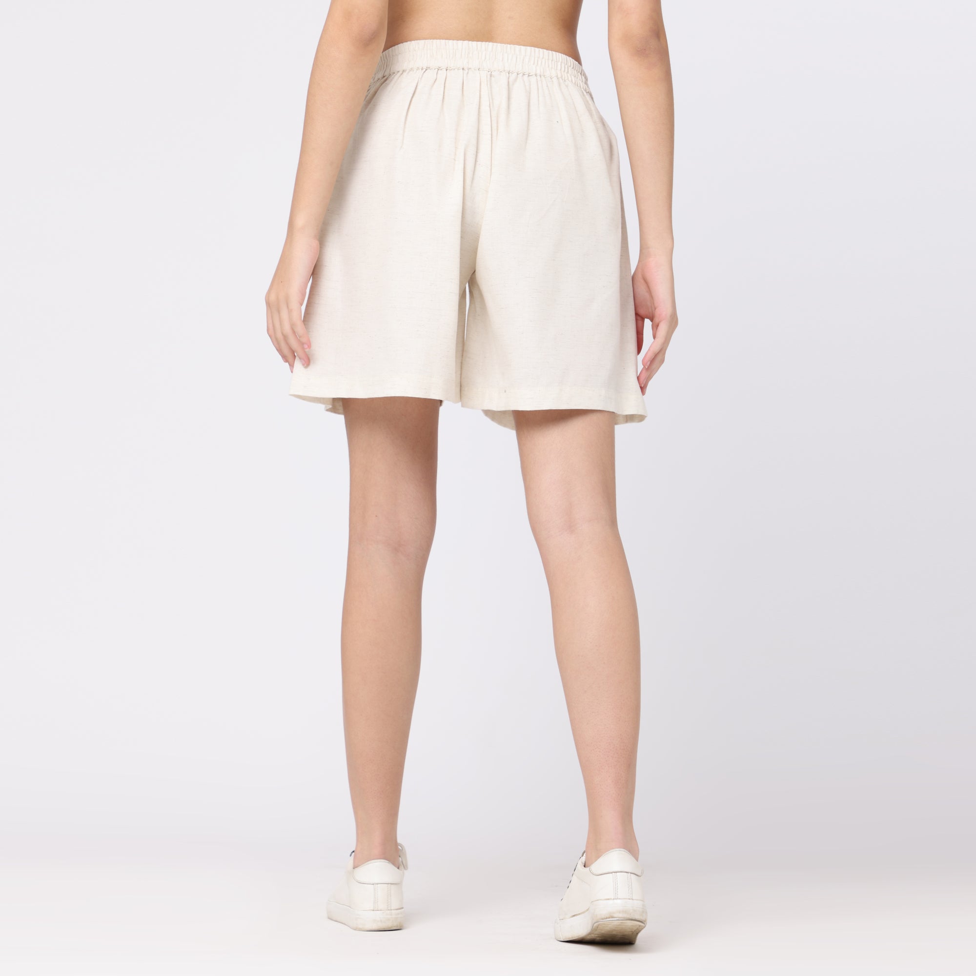 Juniper Set Of 3 - Overlay, Slip Top & Shorts - Ecru & Beige