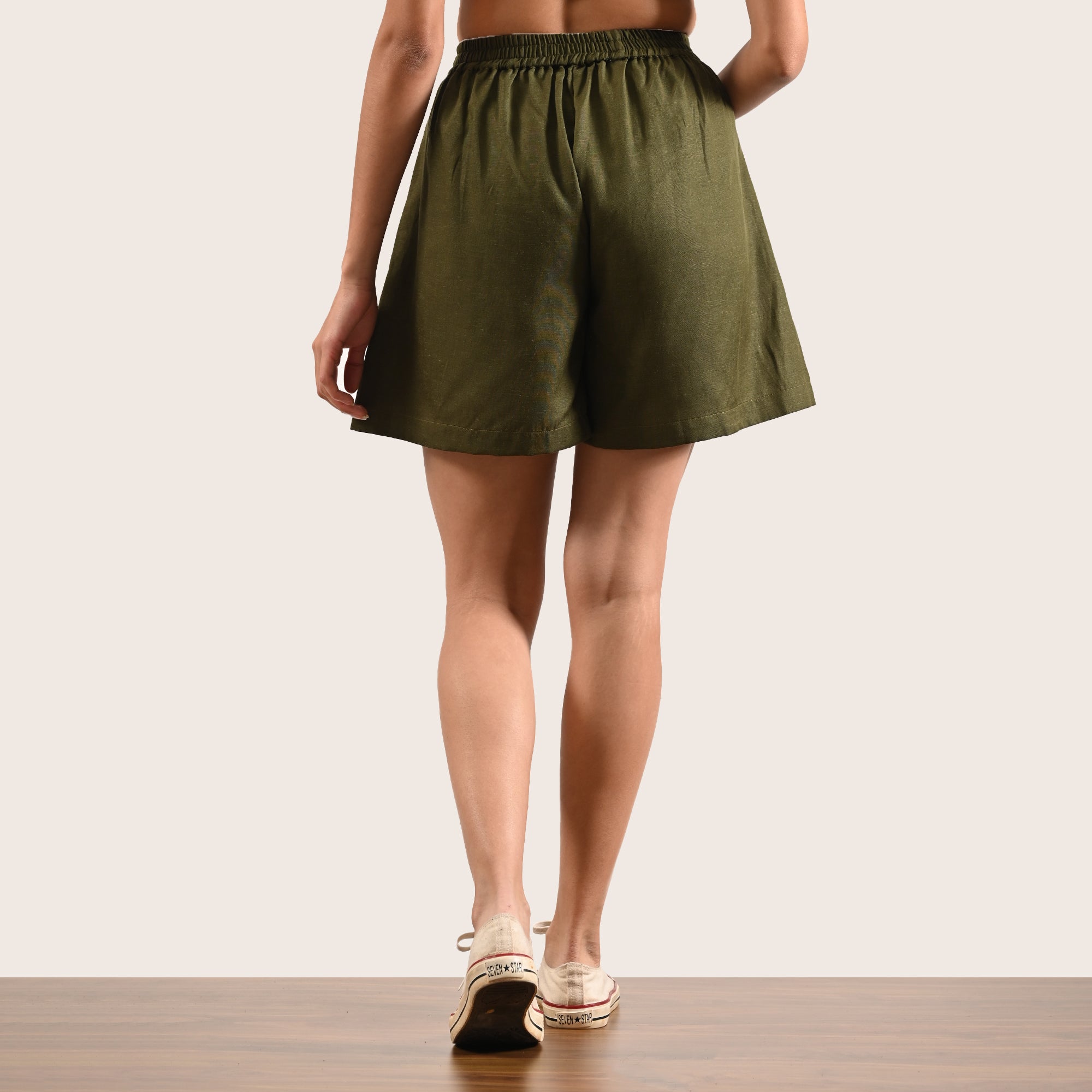 Cuban Co-ord Set Of 2 - Shirt & Shorts - Olive Green