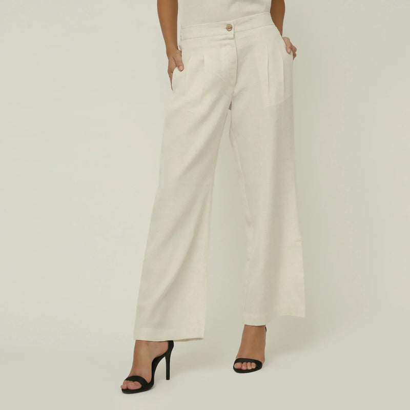 Sofia Set Of 2 - Pleated Tunic & Long-Leg Pants - Autumn Rust & Ecru