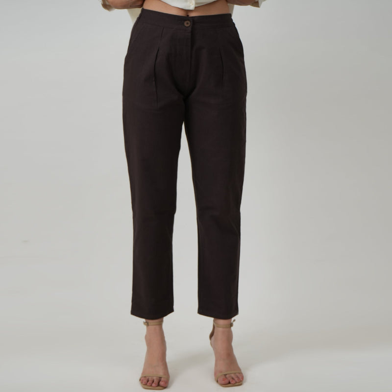 Diana Set of 2 - Top & Pants - Ecru & Coffee