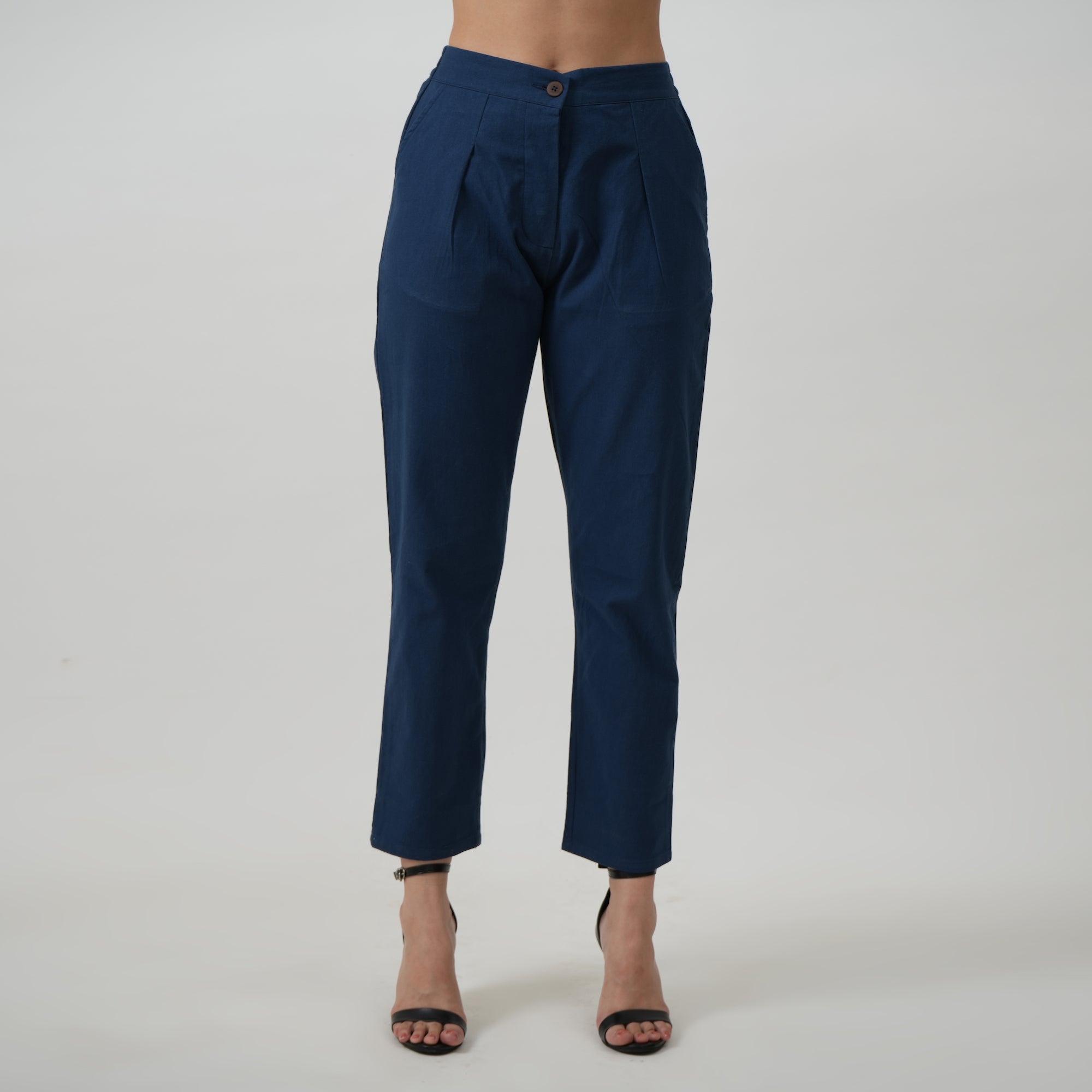 Audrey Set Of 2 - Boat Neck Top & Pants - Coffee & Navy