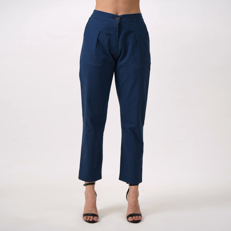 Sardaar Color Block Co-Ord Set Of 2 - Long Shirt & Pants - Navy & Maroon