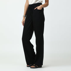 Evelyn Co-ord Set Of 2 - Wrap Top & Pants - Black