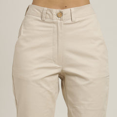 Aruku Wide-Leg Cropped Chinos - Beige