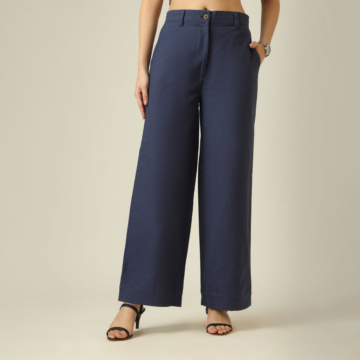 Landsend Linen Pants - Navy Blue