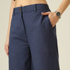 Landsend Linen Pants - Navy Blue