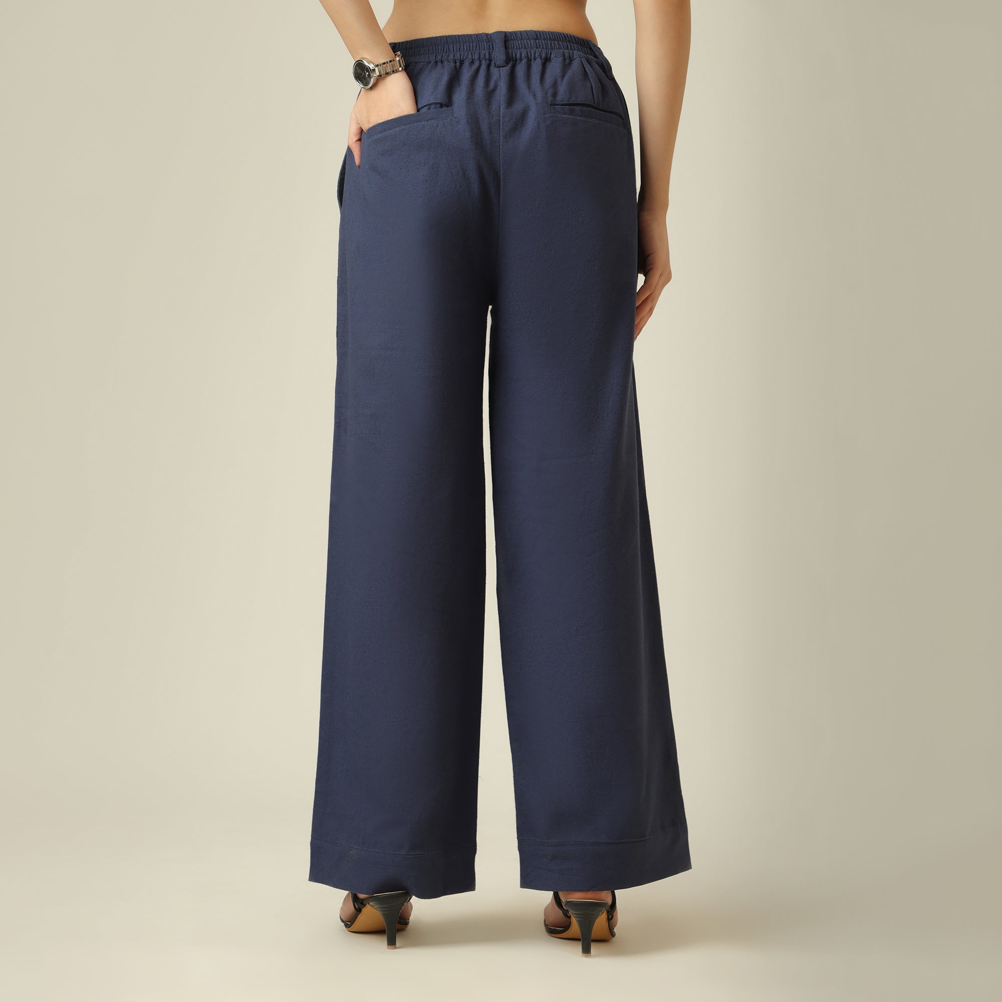 Landsend Linen Pants - Navy Blue