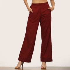 Penny Co-ord Set Of 2 - Shirt Tunic & Pants - Maroon