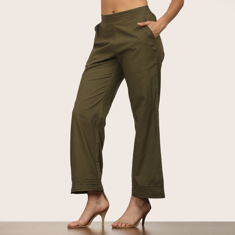 Sofia Set of 2 - Long Tunic & Pants - Black & Olive