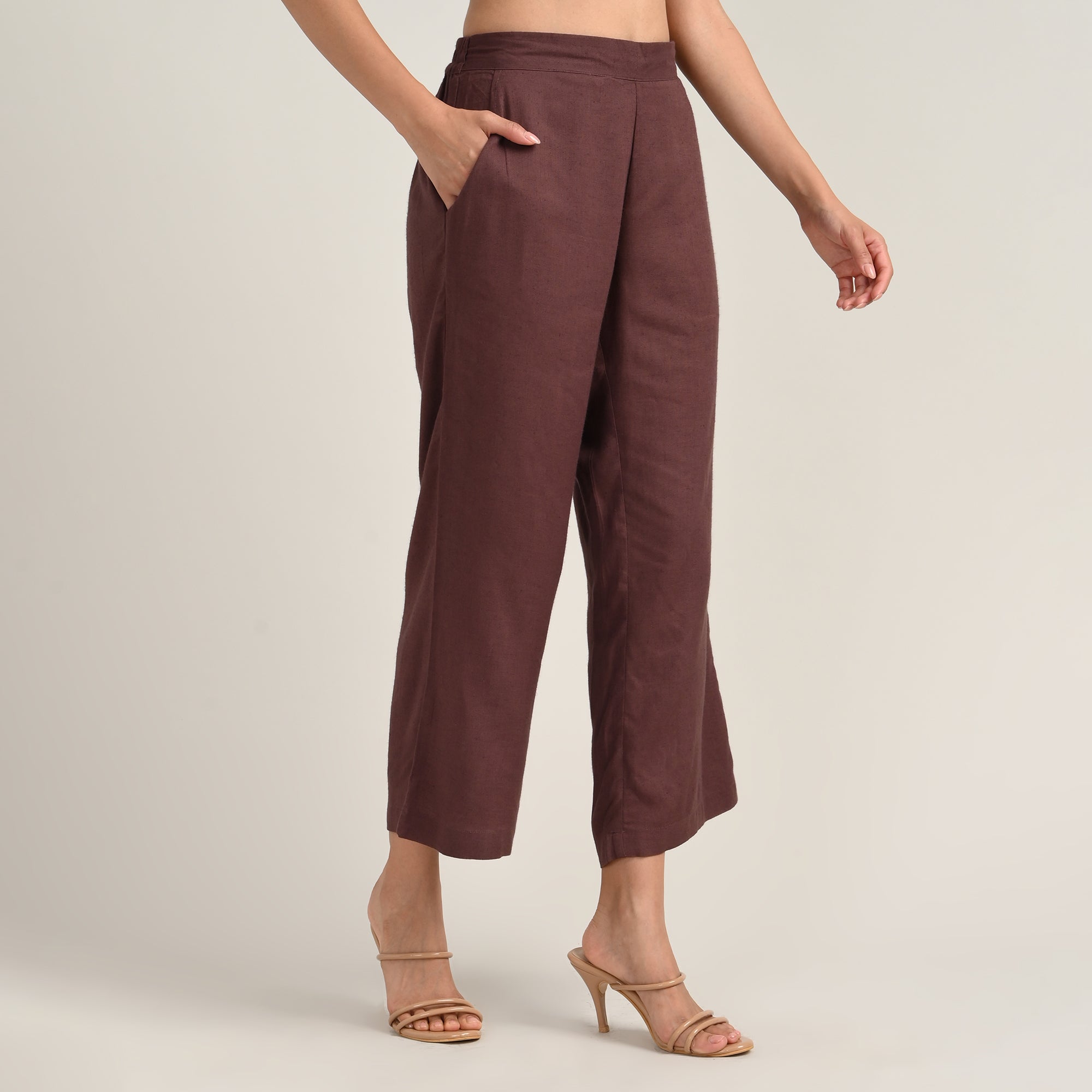 Sofia Set of 2 - Long Tunic & Pants - Maroon & Coffee
