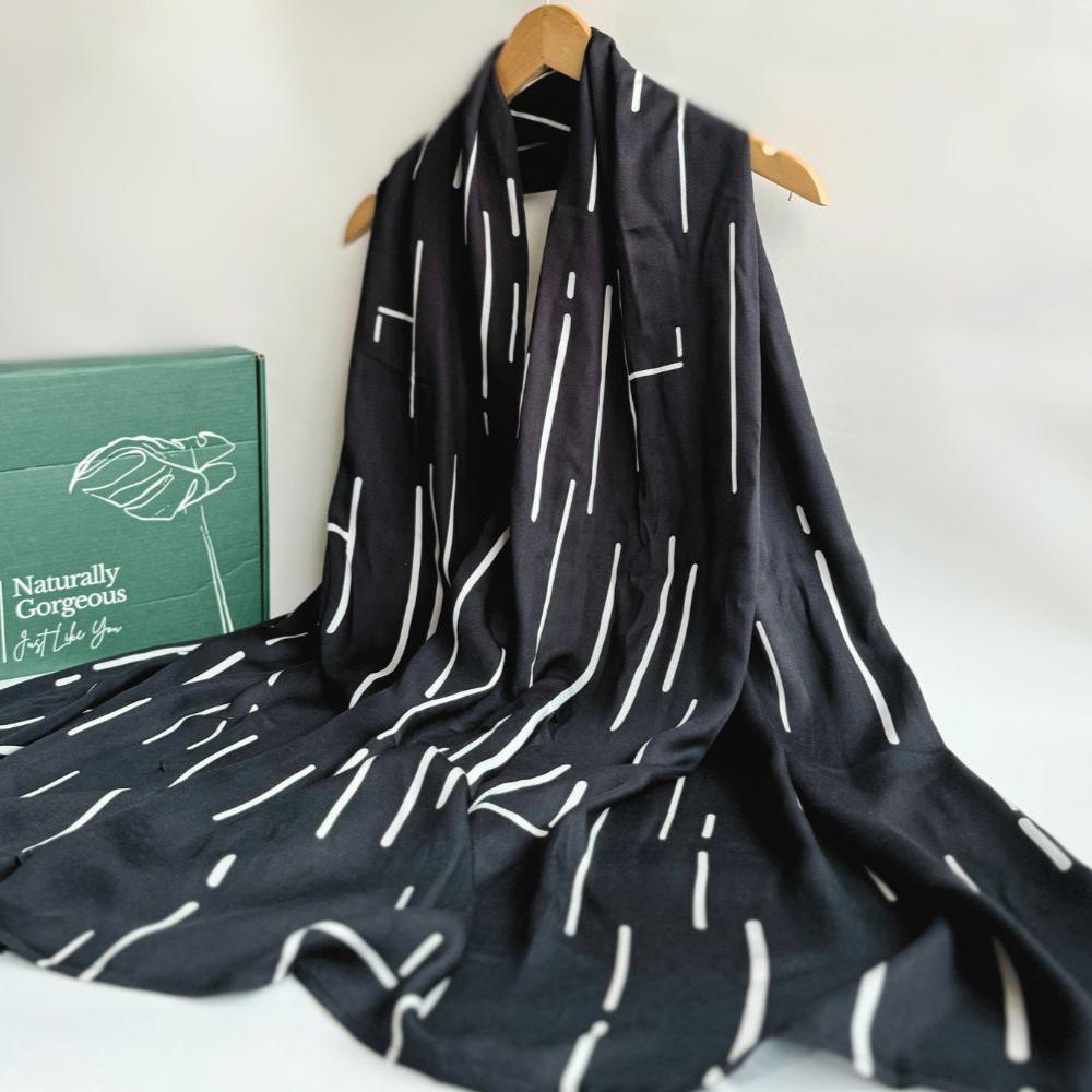 Scarf - Black Cedar Print - Limited Edition