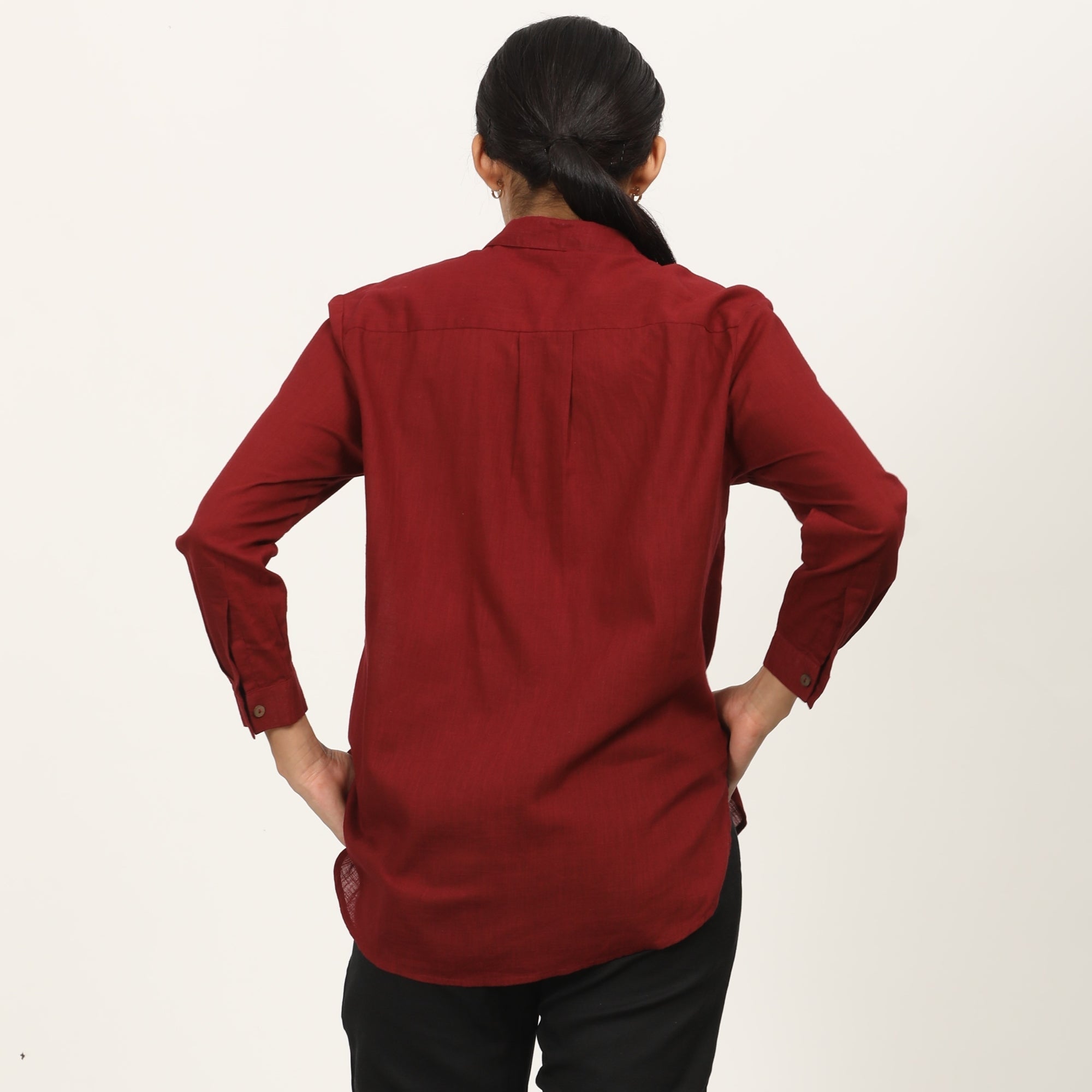 Opal Set Of 2 - Shirt & Pants - Maroon & Black