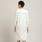 Jackie Dress & Jacket Set - Ecru With Rust Orange Edging