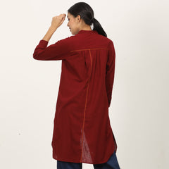 Florence Set Of 3 - Long Shirt, Inner & Pants - Maroon & Navy