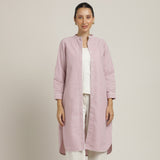 Florence Set Of 3 - Overlay, Slip Top & Barrel Leg Pants - Pastel Pink With Ecru Edging