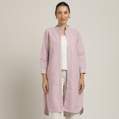 Florence Set Of 3 - Overlay, Slip Top & Barrel Leg Pants - Pastel Pink With Ecru Edging