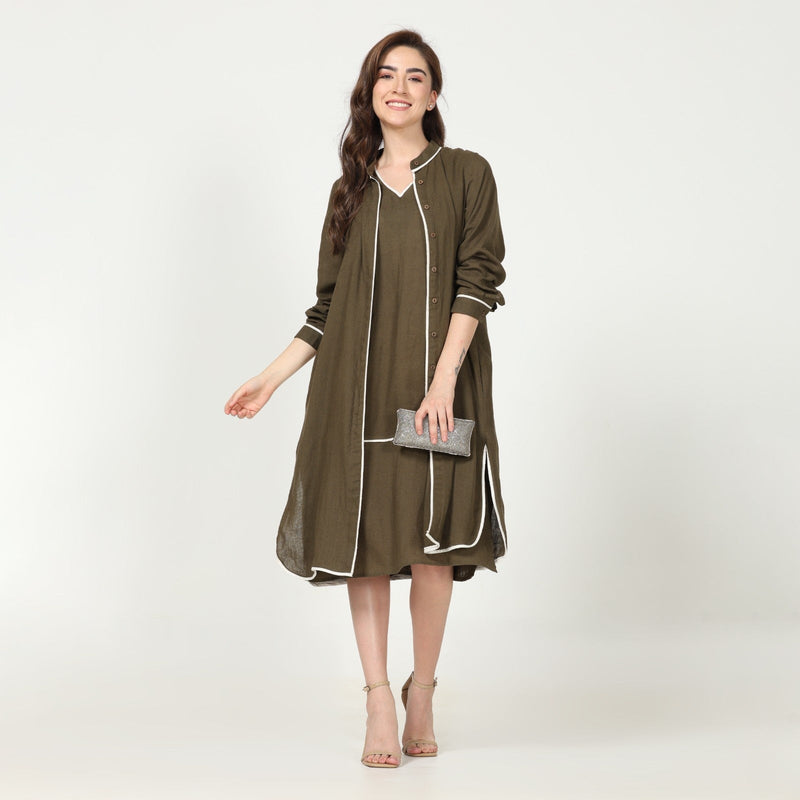 Jackie Set of 2 - Olive Green With Contrast Edging - Limited Edition