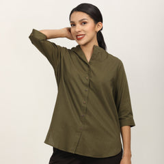 Dianne Set Of 3 - Inner, Shirt & Pants - Olive & Coffee