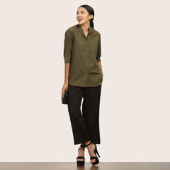 Dianne Set Of 2 - Shirt & Pants - Olive & Coffee