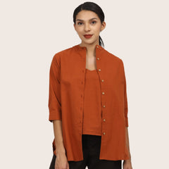 Dianne Set Of 3 - Inner, Shirt & Pants - Autumn Rust & Coffee