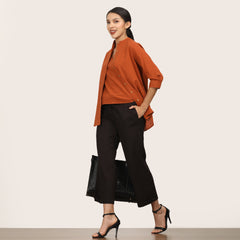 Dianne Set Of 3 - Inner, Shirt & Pants - Autumn Rust & Coffee