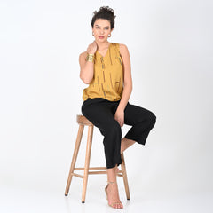 Kate Set - Mustard Cedar Print & Black