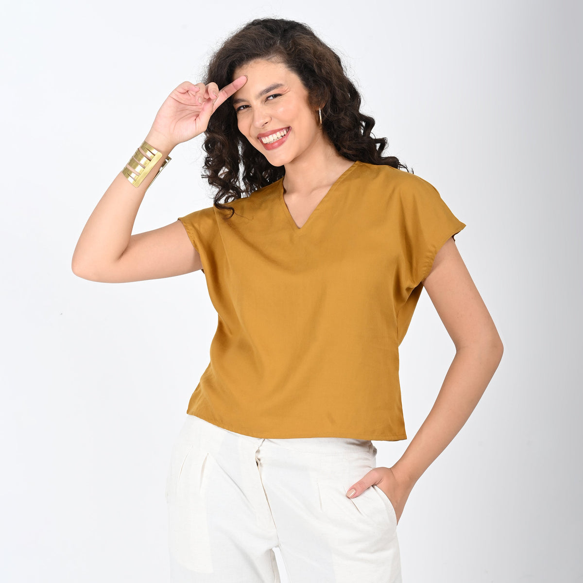 Aurora Top - Mustard Yellow