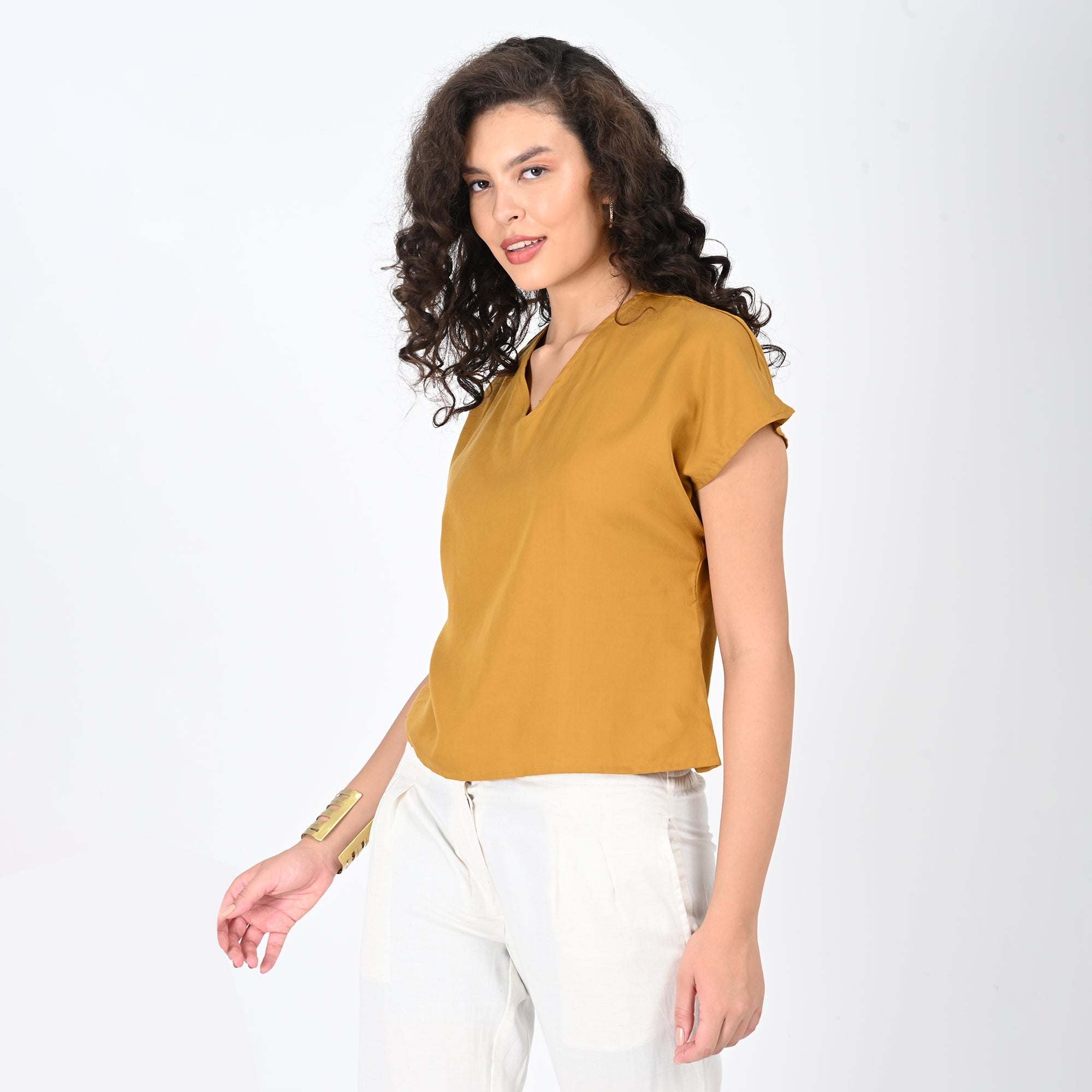 Aurora Top - Mustard Yellow