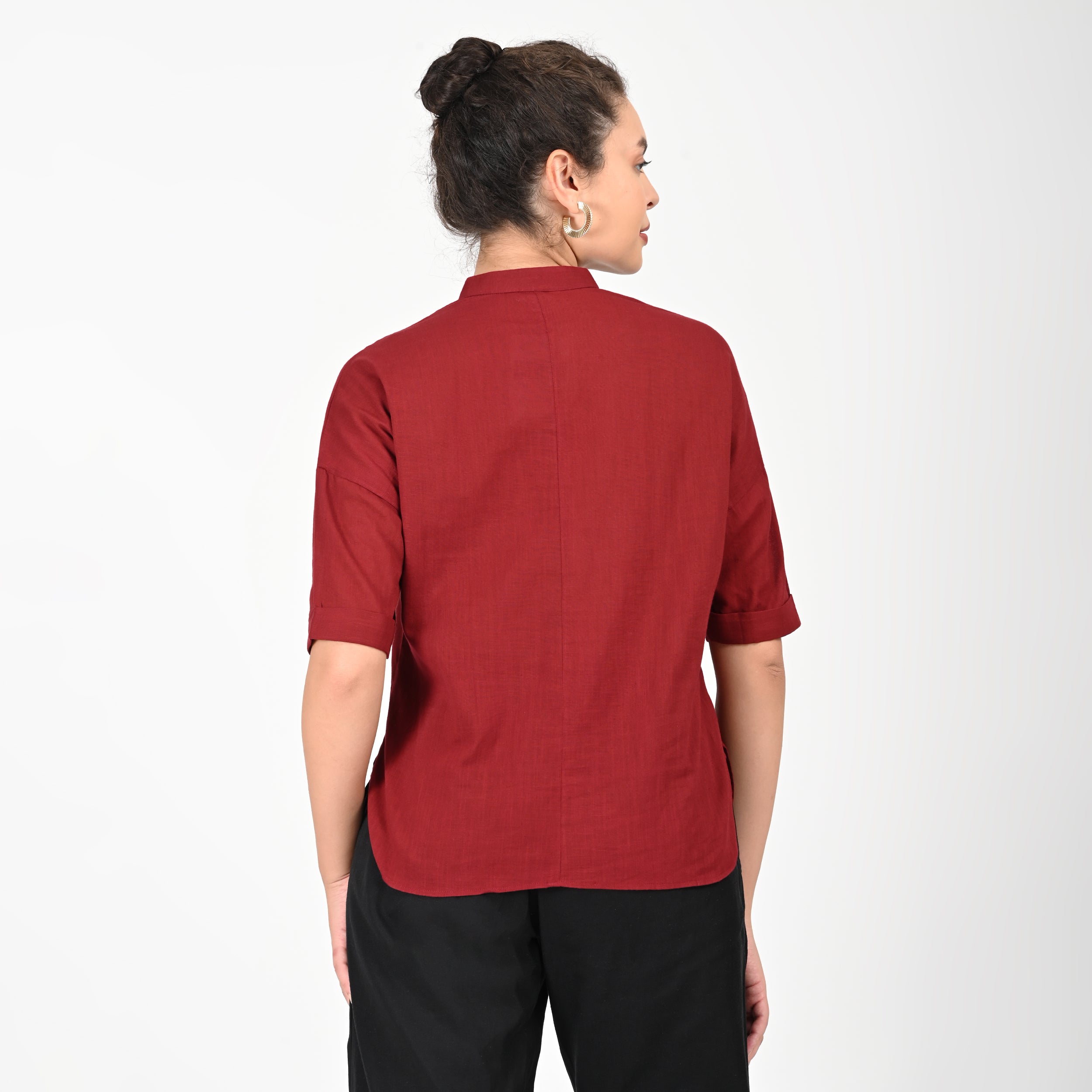 Kimono Top - Maroon Red