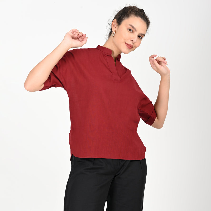 Kimono Top - Maroon