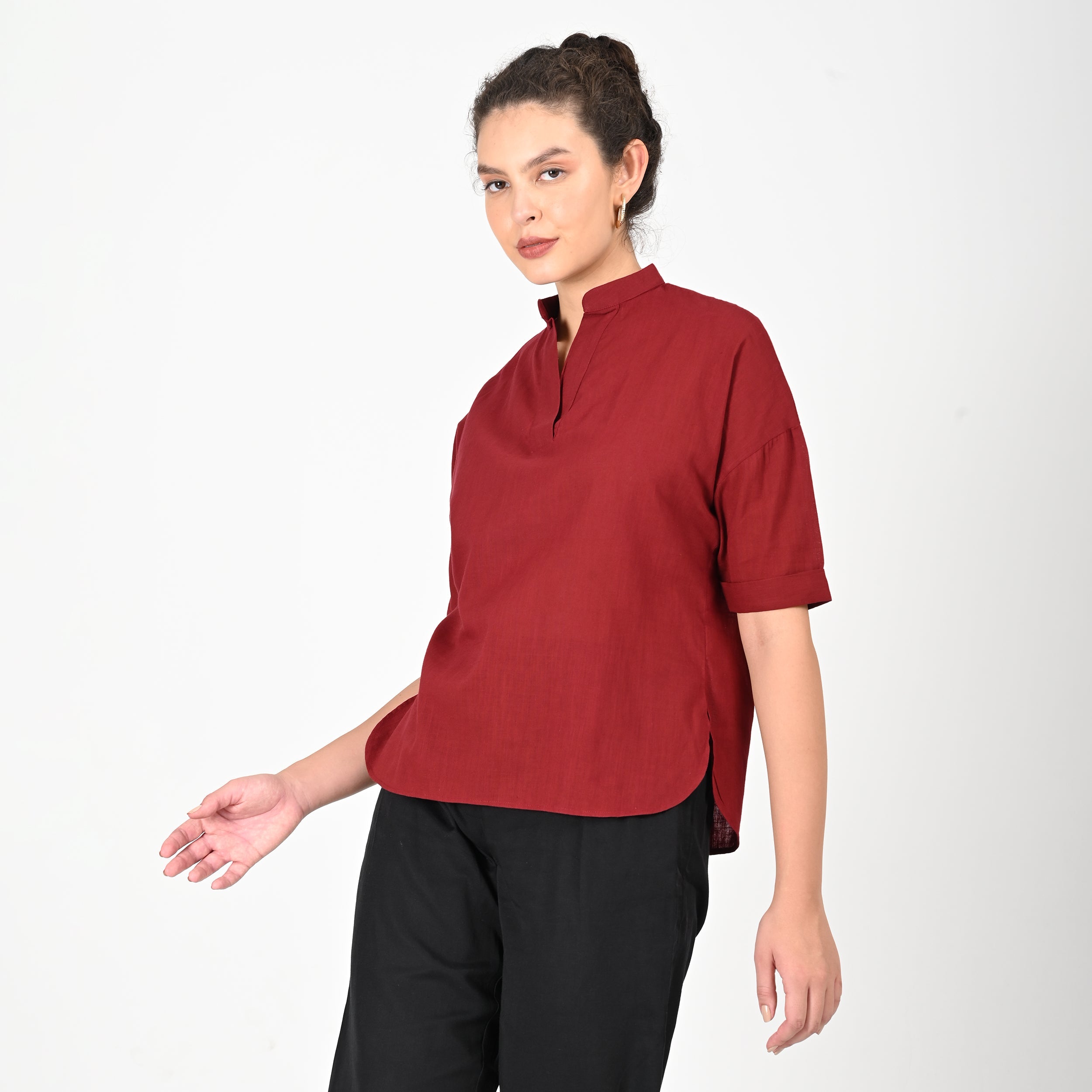 Kimono Top - Maroon Red