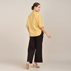 Cliff & Coast Set Of 2 - Kimono Sleeves Top & Pants - Butter Yellow & Coffee Brown