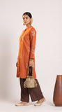 Pleated Tunic - Autumn Rust With Embroidery