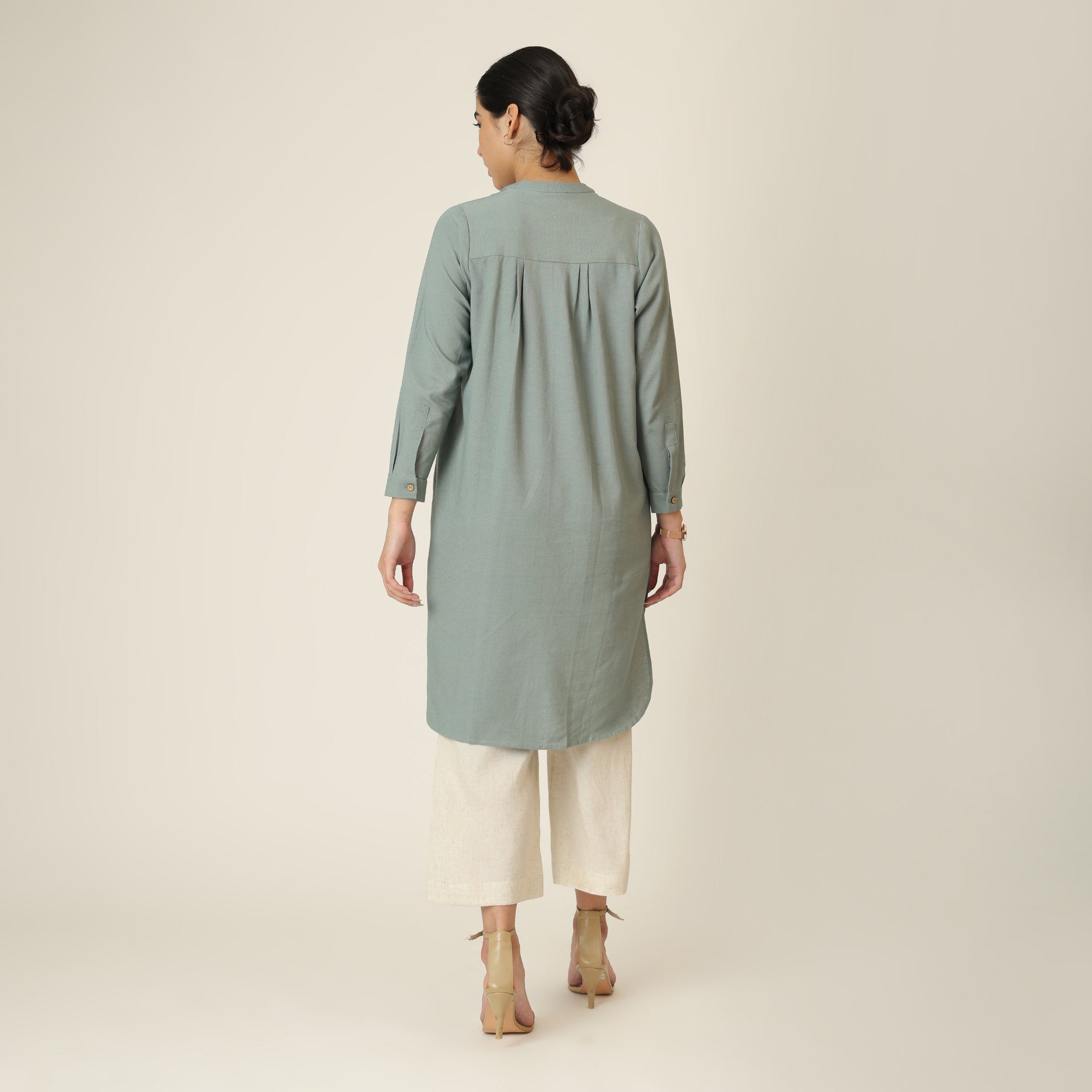 Pleated Tunic - Agave Green
