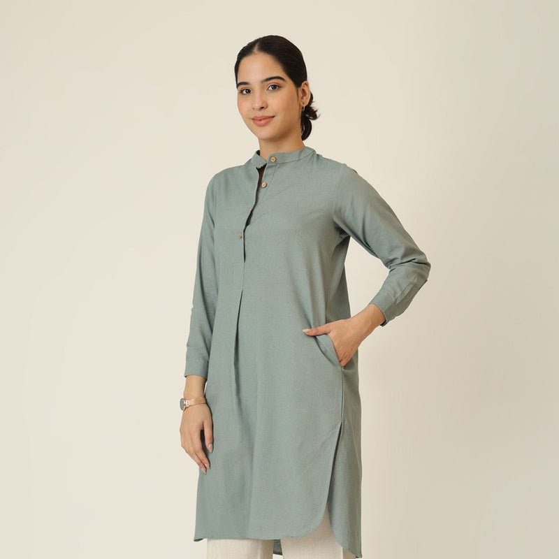 Pleated Tunic - Agave Green