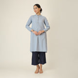 Pleated Tunic - Dusty Blue